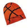 Biihudu Sport Basketball Skullies Beanie Hat - Realistic Orange & Black Basketball Texture Design, Stretchy Comfort Fit For Spor