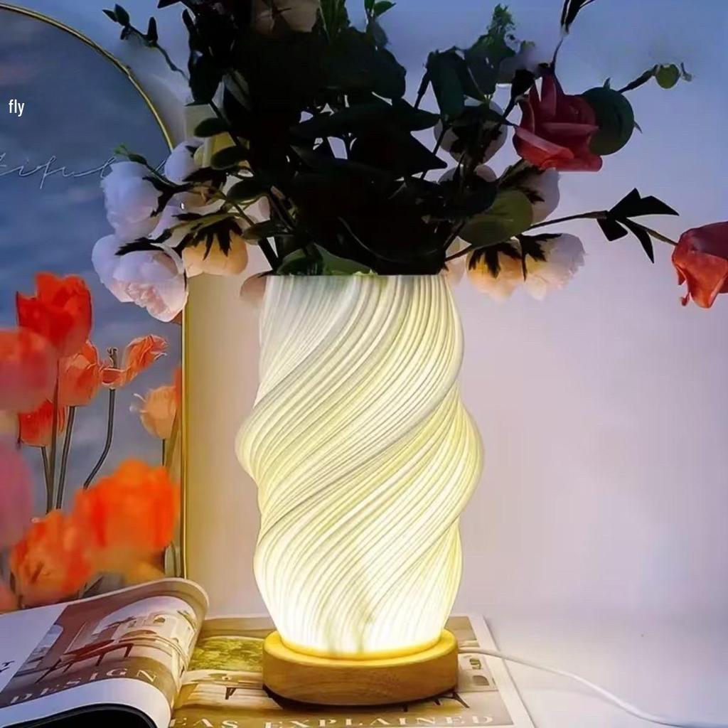 3D Printed RGB Dimming Cream-Style Bedside Lamp