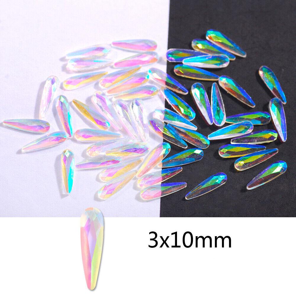 100 bucăți Aurora Rășină 3D Strasuri pentru unghii Pietre prețioase de cristal Decorare pentru arta unghiilor