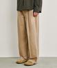 GLW Wide Double-Pleat Cotton Pants Beige