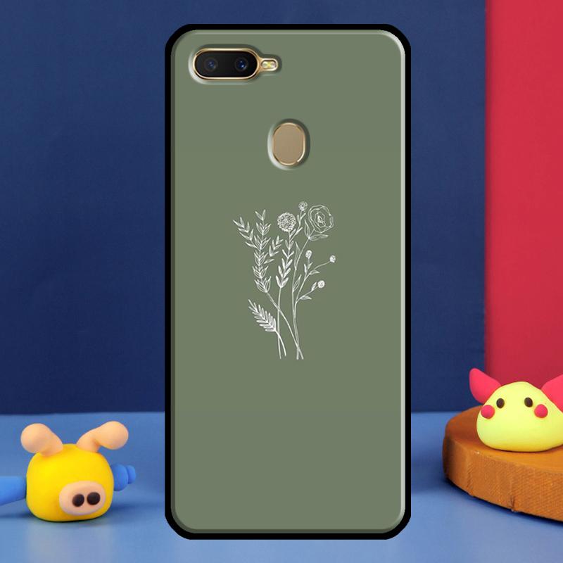 Green Aesthetic For Oppo A54 A57 S A78 A58 A98 A5 A9 A91 A15 A16 A17 A52 A72 A76 A96 A74 A94 A77 Phone Case