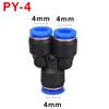 10pcs "Y" Type Pneumatic Joint Tee PY4 PY6 PY8 PY10 PY12 PY14 PY16 Outer Diameter 4 6 8 10 12 14 16mm Air Hose Fitting Fuel System Fittings7