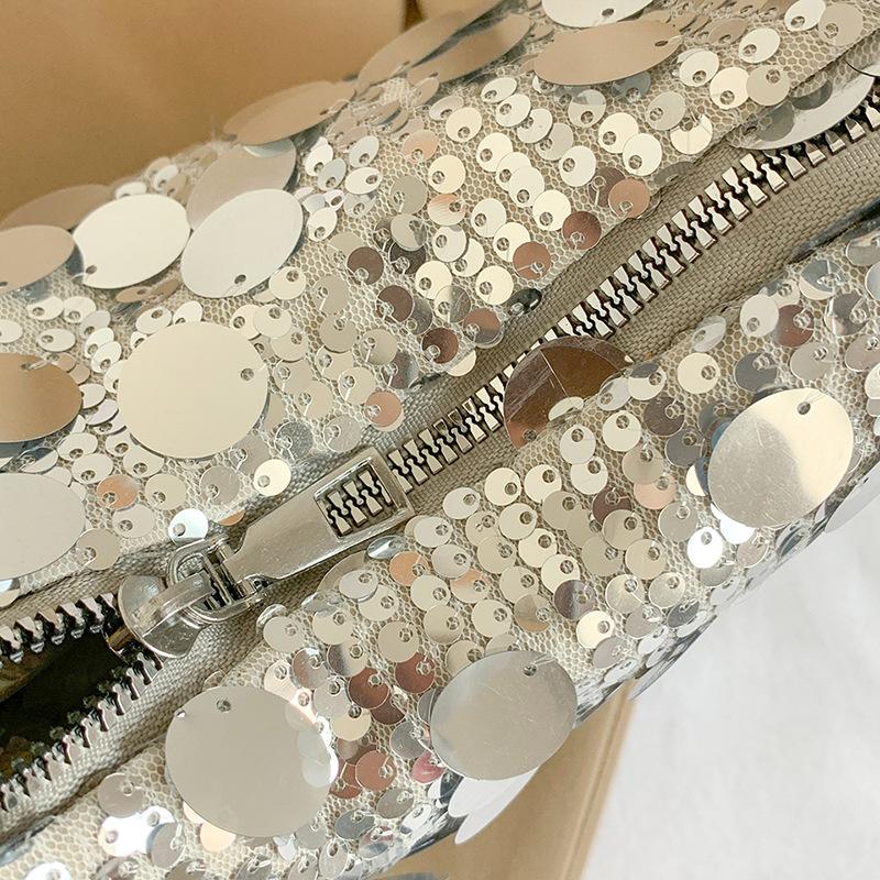 Women's Bag 2025 Spring and Summer New Korean Version of Fashion Versatile Messenger Bag Sequined Chain Underarm Bag Single Shoulder Dumpling Bag Tide