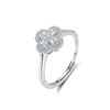 ORSA JEWELS Brilliant 925 Sterling Silver D Color Clover Moissanite Diamand Ring for Women Luxury Party Wedding Jewelry MOR18