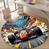 1PC Racing Speed Office Round Area Rug,  Mat Suitable ForOffice, Under Office Chairs Bedroom Living Room Home Decor, Room Deco