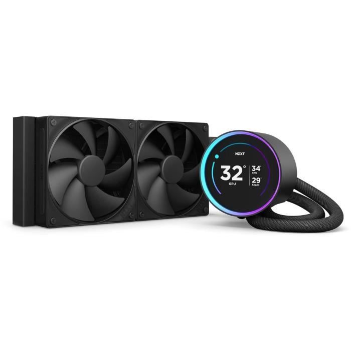 Watercooling - NZXT - RL-KR24E-B2 - Kraken Elite 240 RGB - Écran 2.72", Panneau RGB Personnalisable Et Ventilateurs RGB - Noir