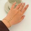 Stainless Steel 18k Gold Plated Simple Zircon Y-Shaped Wrist Chain Link Bracelets for Women Boho Tarnish Free Waterproof Jewelry