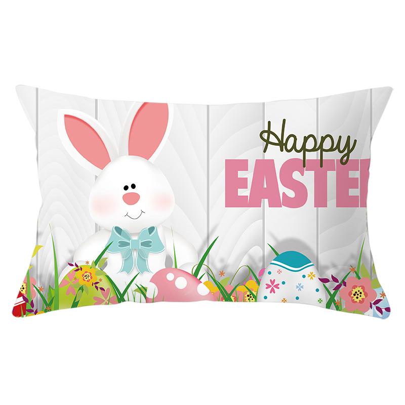 

Прямоугольная наволочка для дивана, украшение для дома, наволочка с рисунком кролика на талии, наволочка с Пасхой 30x50cm