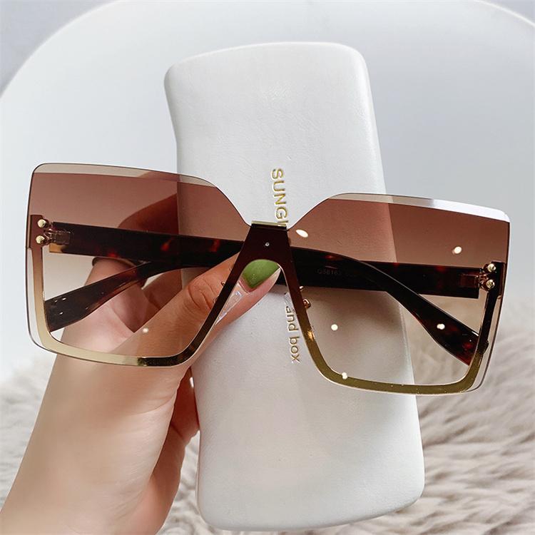 Teenyoun Custom Women Vintage Luxury Brand Arrival Square Rimless Designer Fashion Ladies Sunglasses 2023 New Uv400 Shades Rimless Sunglasses