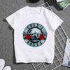 Hot Sale Gun N Roses Rock Band Print Fashion Kids T shirt Girls Summer Tops Baby Boys Clothes Children Short Sleeve T-shirts