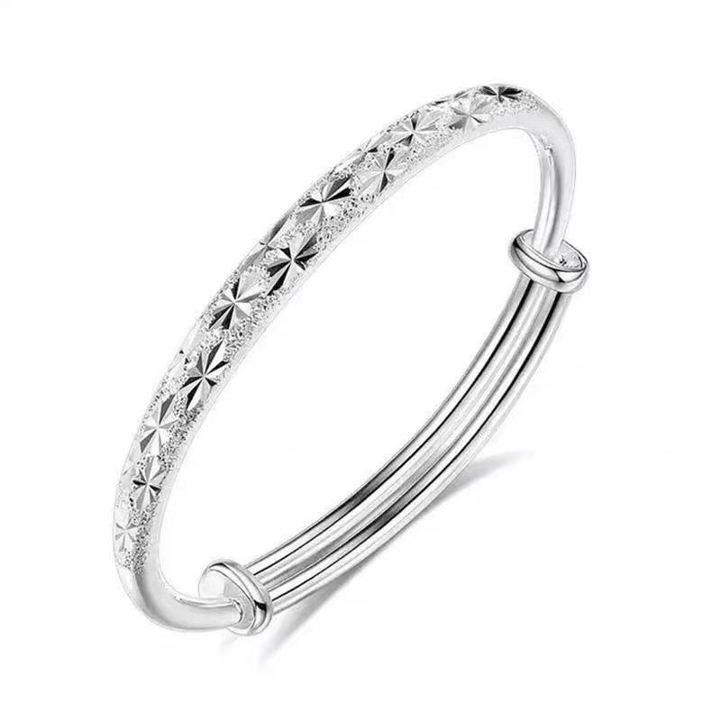 Gold-Plated Starry Dragon & Phoenix Push-Pull Women's Bangle - Non-Fading, High-End Jewelry