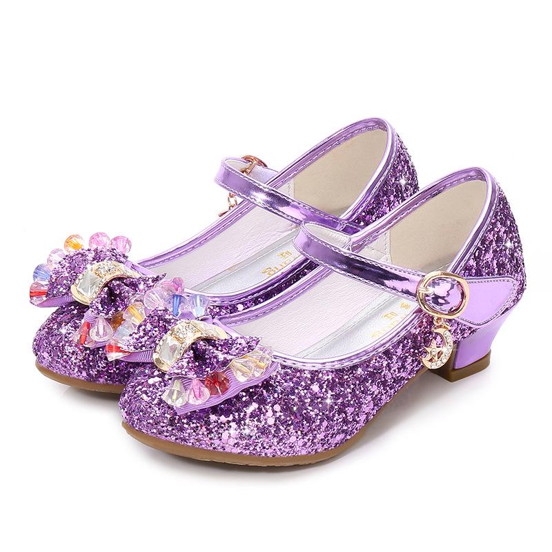 Nuove scarpe autunnali con paillettes, scarpe da principessa in pelle