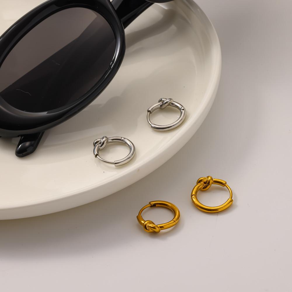 Minimalistische Geometrische Edelstahl-Ohrringe Mit Vergoldung Für Damen Modeschmuck