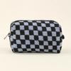 Colorful Checkerboard Plush Clutch Makeup Bag Large Capacity Cosmetic Storage Bag Skincare Organizer Toiletries Bag