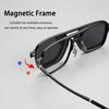Magnetic Clip On Glasses Women Driving Polarised Polygonal Optical Myopia Eyewear Men Custom Prescription Glasses Frame
