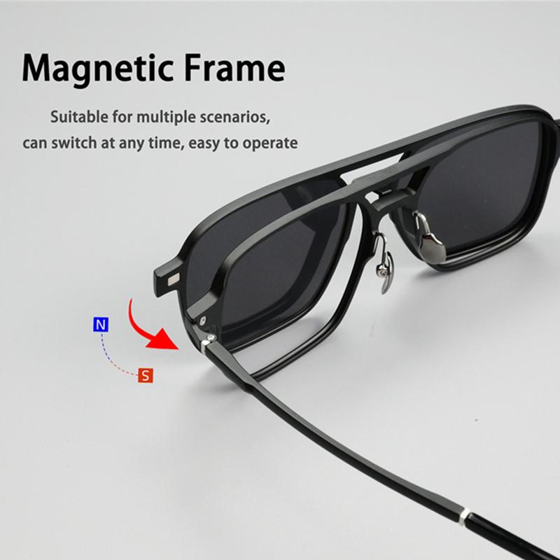 Magnetic Clip On Glasses Women Driving Polarised Polygonal Optical Myopia Eyewear Men Custom Prescription Glasses Frame