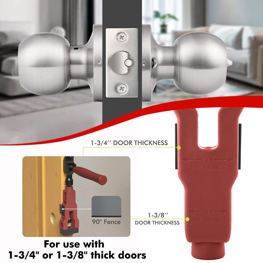 Türriegel Einsteckwerkzeug Installationsset Hilft Material entfernen Installation Türriegelwerkzeug Verwendung für 1-3/4" oder 1-3/8" dicke Tür