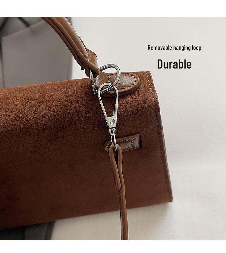 Mattes Wildleder Retro Kelly Tasche: Damen Modische Umhängetasche