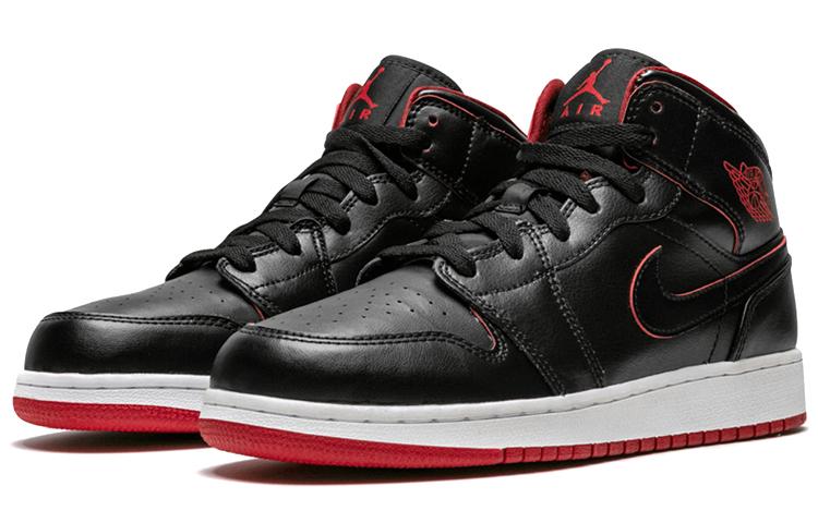 Jordan 1 Retro Mid Black Gym Red 554725-028