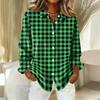 Women's Shirt Blouse Christmas Print Button Long Sleeve Casual Basic Shirt Collar Regular Top