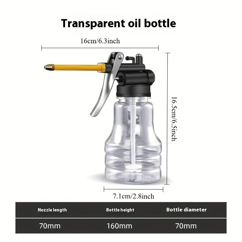 1pc High Pressure Transparent Oil Bottle, Plastic Hose Drop Resistant Copper Tip Nozzle Oil Filler Oil Bottle Oil Gun