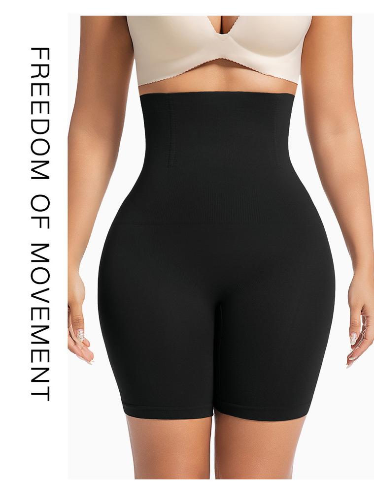 Women's Plus Size High-Waisted Tight-Fitting Control Panties with Butt Lifting Postpartum Slimming Waist Cincher Nylon Spandex
