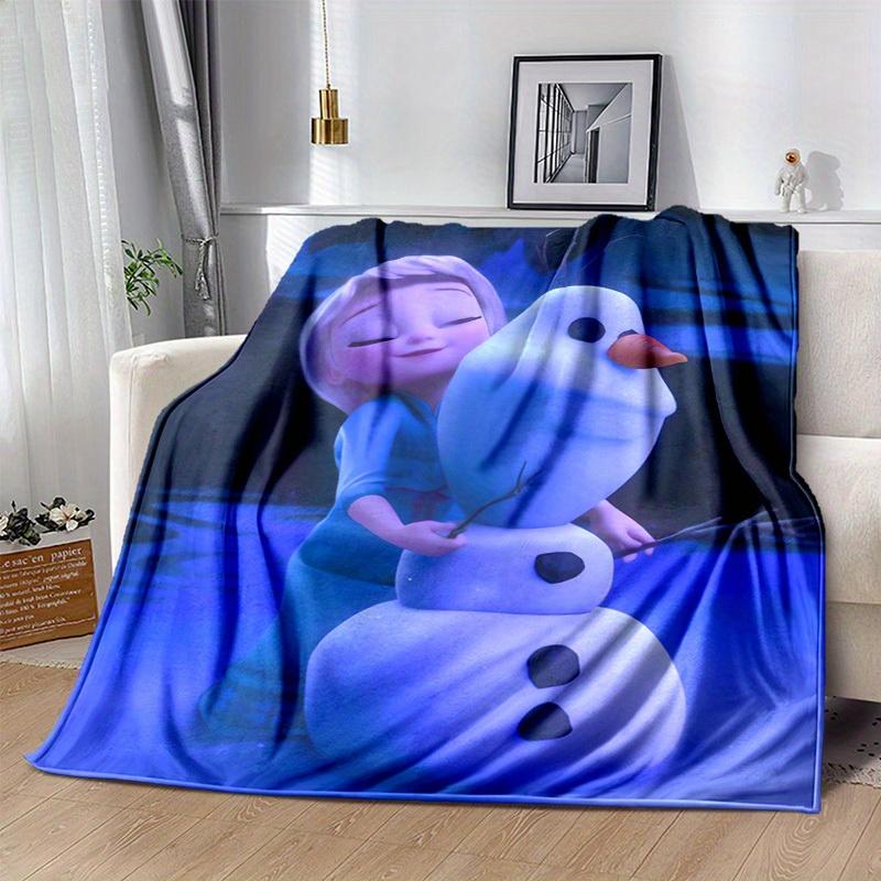 1pc, Elsa & Olaf Snowman Blanket Frozen 2 Inspired Home Decor Perfect Gift for Friends Soft and Huggable Great for Bedtime, Playtime,