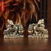 Brass Feng Shui Pixiu Statue Pair Exquisite Workmanship Lucky Ornament for Home Office Desktop Study Room Decor Gift