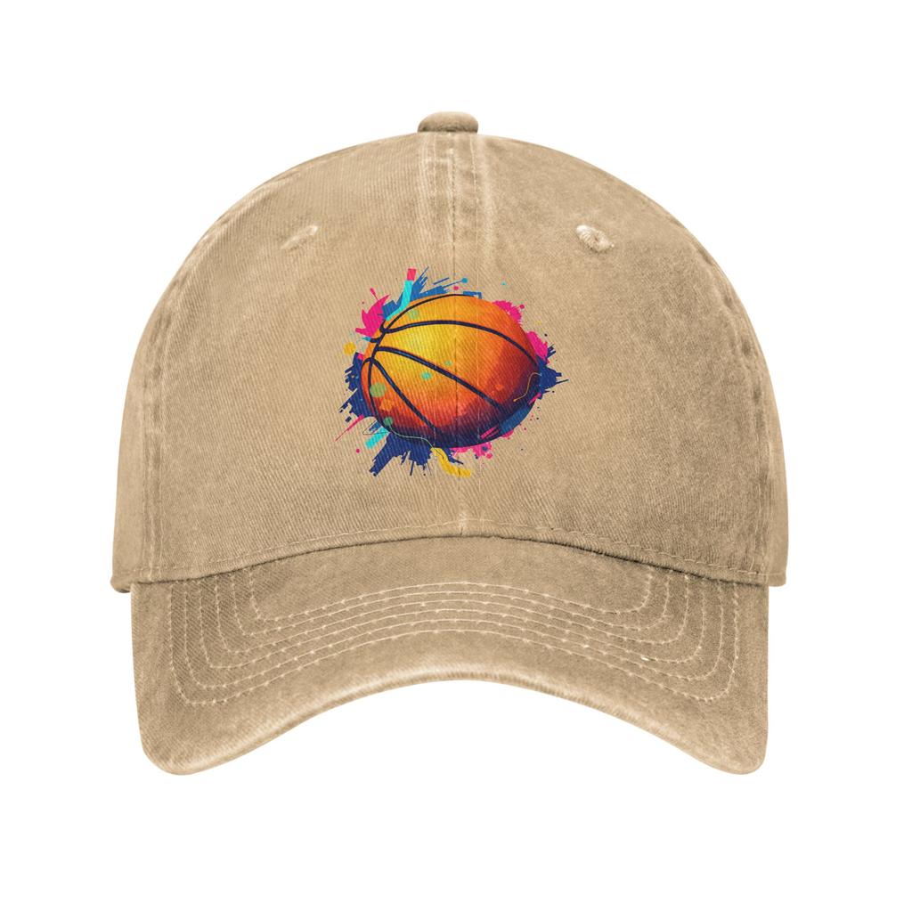 Funny Basketball Sun Baseball Cap  Casual UnisexTeens Washed Hip Hop Hats High Quality Outdoor Sports Baseball Caps Gift Idea