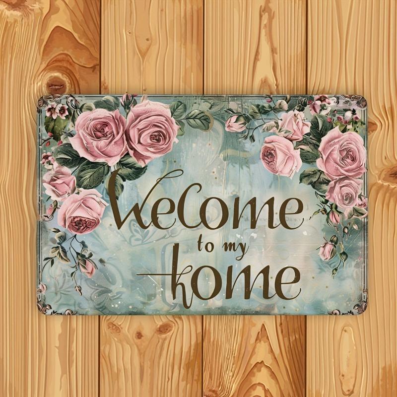 Welcome to My Home Vintage Metal Tin Sign Hanging Wall Art for Outdoor Decor Perfect for Home Restaurant Bar Cafe Garage