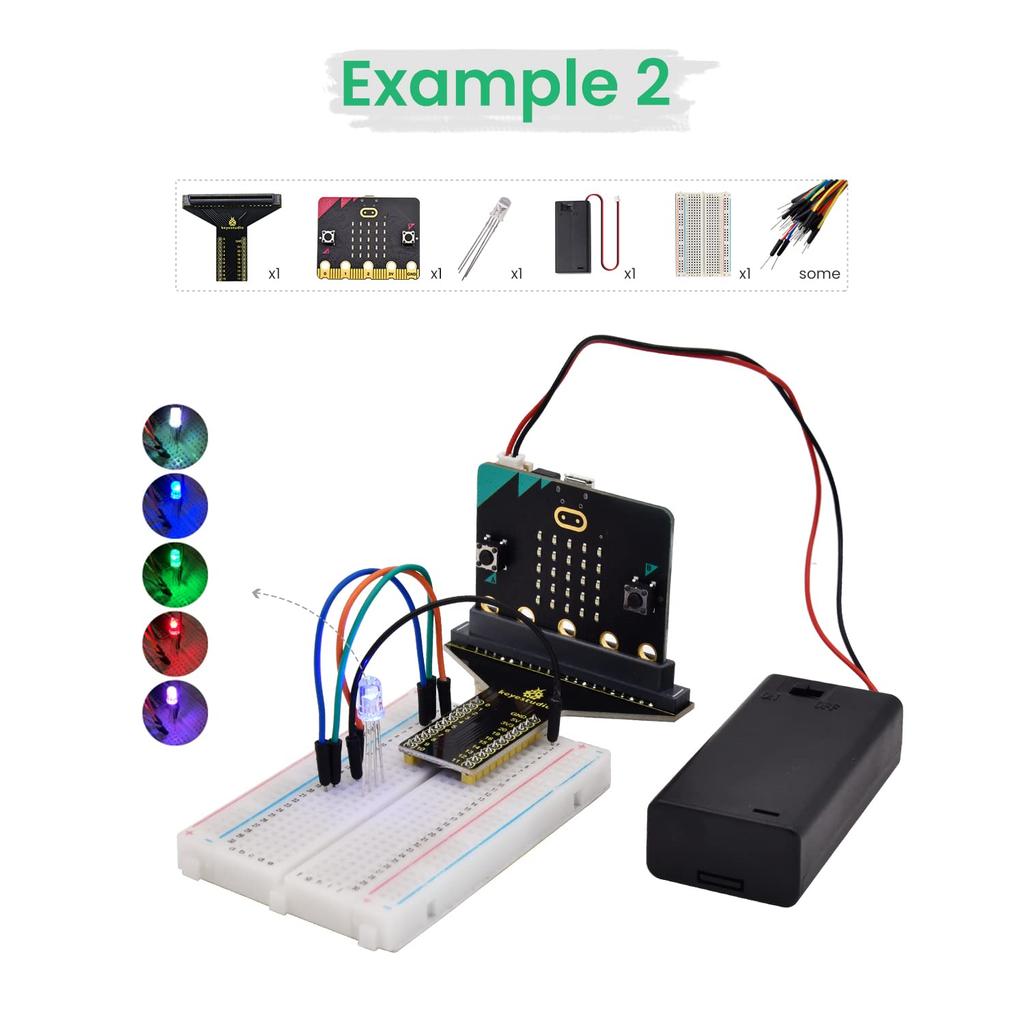 KEYESTUDIO Microbit Basic Starter Kit for BBC V2 Accessories STEM Kit Coding for Kids Beginners Microbit (Includes Microbit V2)