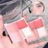 Peach Pink Four-Color Blush & Contour Palette: Natural Matte, Fine Powder, Brightening, Affordable for Students.