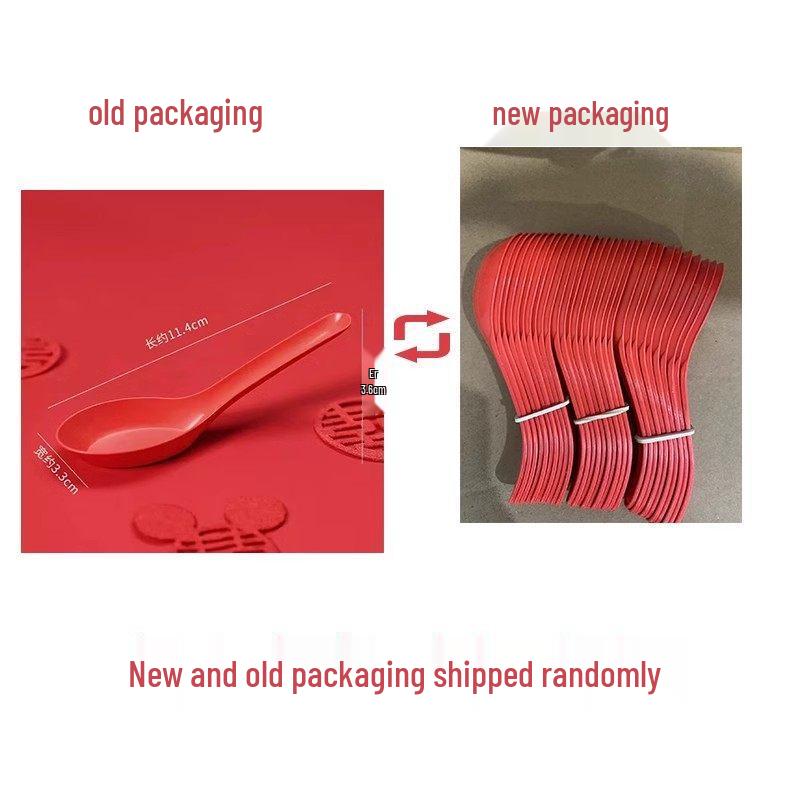 ZISIZ Disposable Red Wedding Spoons