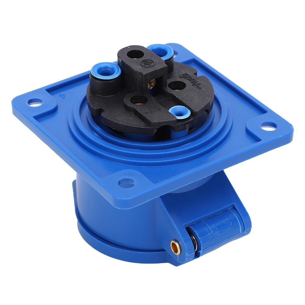 2 Pcs 3 Pin 16A Industrial Power 2P+E IP44 Industrial Connector 220-250V Concealed Single Phase Receptacle