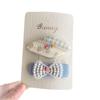 Bunny Blue Series Handmade Bow Button Hair Clip - Elegant Hair Accessory for Girls