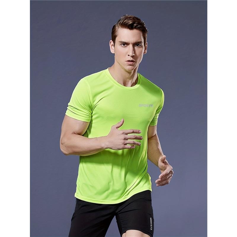 Herren Sommer Sport T-Shirt Eis Seide Locker Schnelltrocknend Fitness Kurzarm Übergröße Oberteil Lässig Kühl Atmungsaktiv Kurzarm