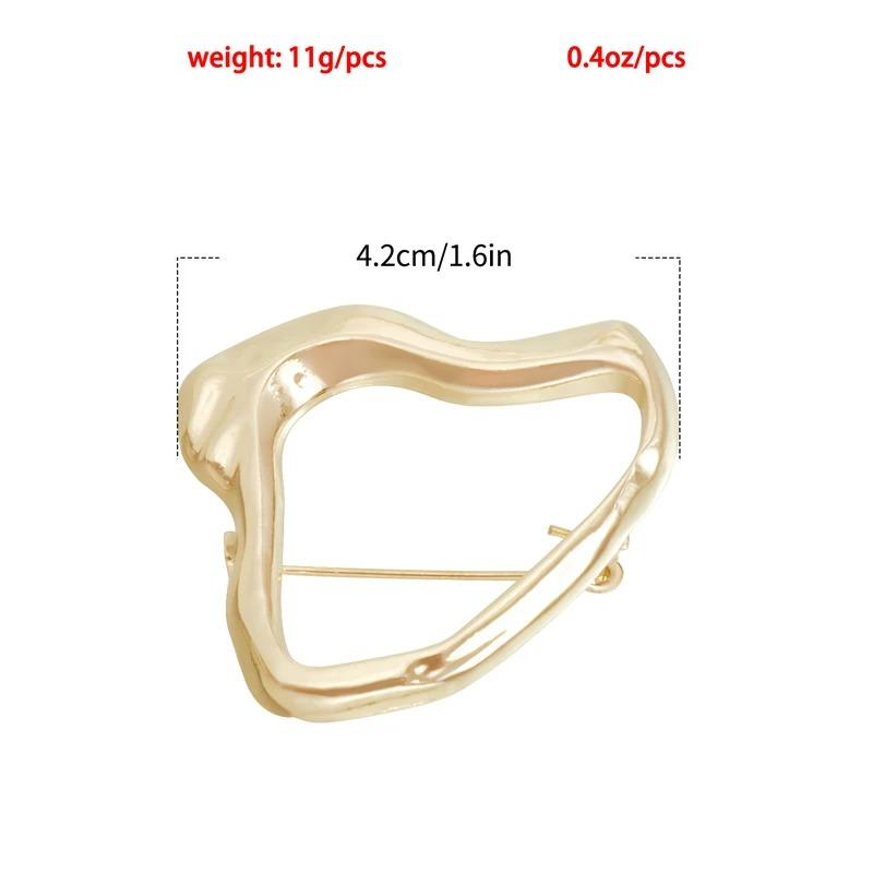Nuevos Broches Irregulares Simples Exquisitos Pines Ajustables de Cintura en Forma de Corazón para Mujeres Hombres Vintage Casual Versátil Accesorios Fijos para Ropa