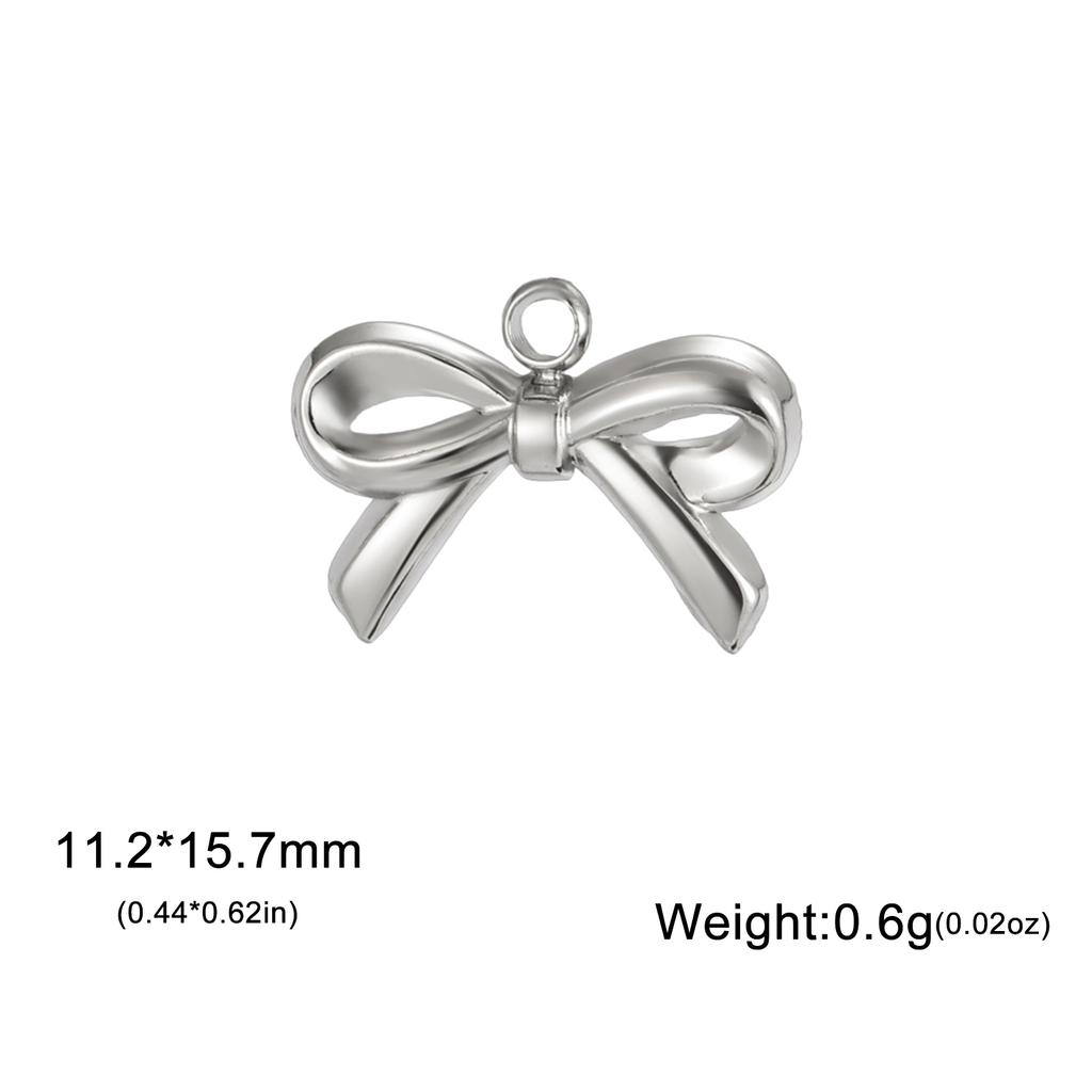 Teamer 3pcs Classic Bowknot Charms for Jewelry Necklace Earrings Making DIY Stainless Steel Gold Color Pendant Wholesale No Rust