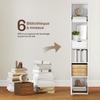 Bookcase Bookshelf, Drawer, Cupboard, Open Compartments, 30 x 24 x 158 cm, White