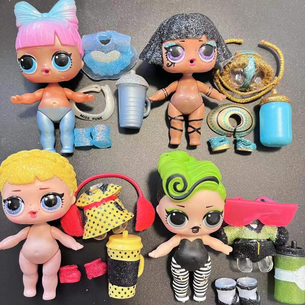 1 Doll + 1 Clothes + 1 Shoes + 1 Baby Bottle + 1 Accessories LOL Doll Original 8cm Big Sisters Girls DIY Toys Gifts
