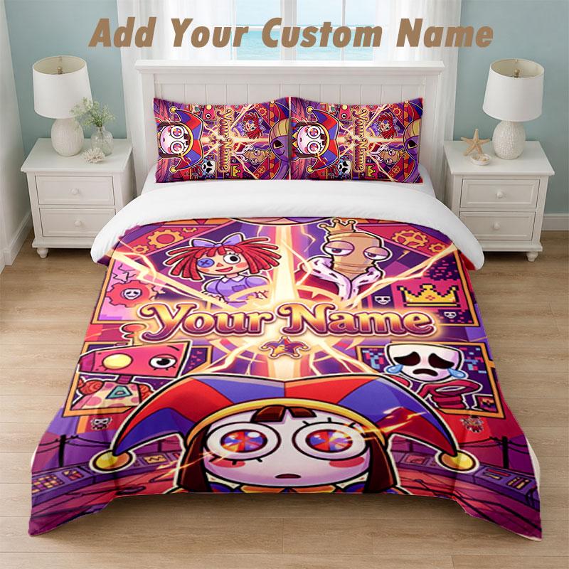 Bedding Set 1 Duvet Cover 2 Pillowcases The Amazing Digital Circus Print Soft Bed Linen Bedroom Decor