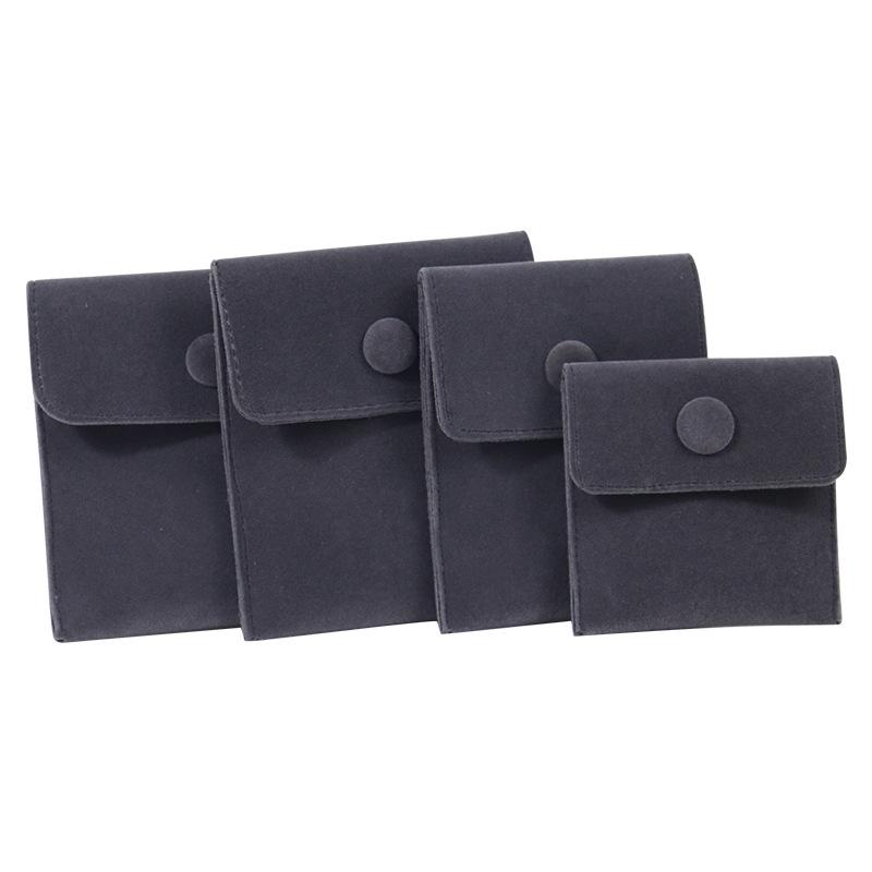 Sametový šperkový sáček se stahovací šňůrkou a zapínáním na patentku - Silný, jemný úložný sáček na prsteny, náhrdelníky a náušnice