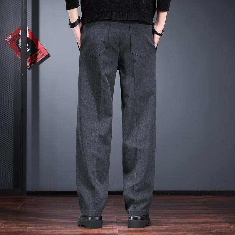 Jie Leinuo Men's Casual Straight-Leg Trousers