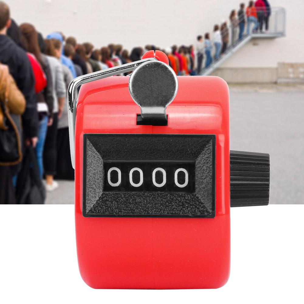 BERM Hand Tally Counter 4 Digits Plastic Knob Reset Handheld Counting Tool with Hook