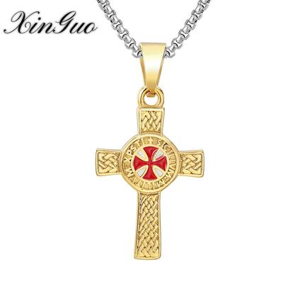 Europa und Amerika Schmuck Red Crusaders Freimaurer Titan Anhänger Halskette