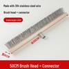 Stainless Steel Long Handle Outdoor Floor Scrub Brush with Stiff Bristles