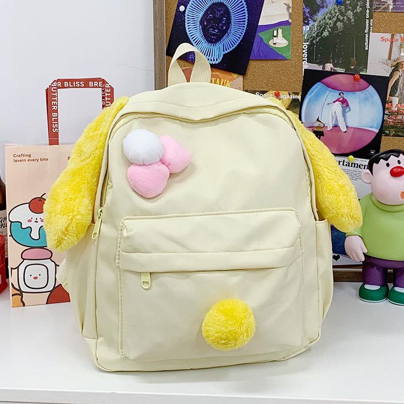 This Year's New Cute Sweet Rabbit Ears Lightweight Backpack Female Students Class Commute Travel Versatile Schoolbag
