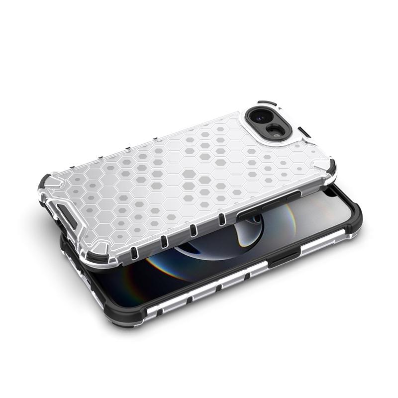 Transparent Phone Case For iPhone 16e Anti-knock Honeycomb Armor Back Case For iPhone 16e Cover For iPhone 16e Case 6.1 inch