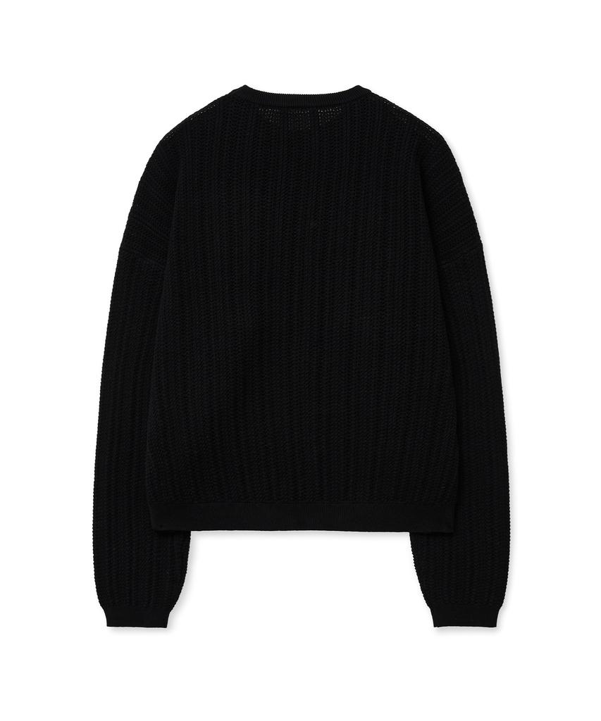 STANDARDERROR 87-Stan190 Country Oversized Color Block Lettering Knit Black