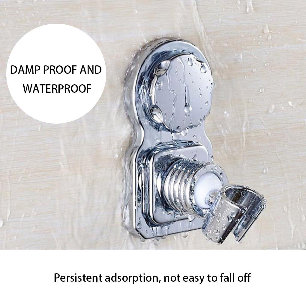 Shower Head Holder Adjustable Shower Spray Bracket Nail-free Wall Mounted Showerhead Rack Silver